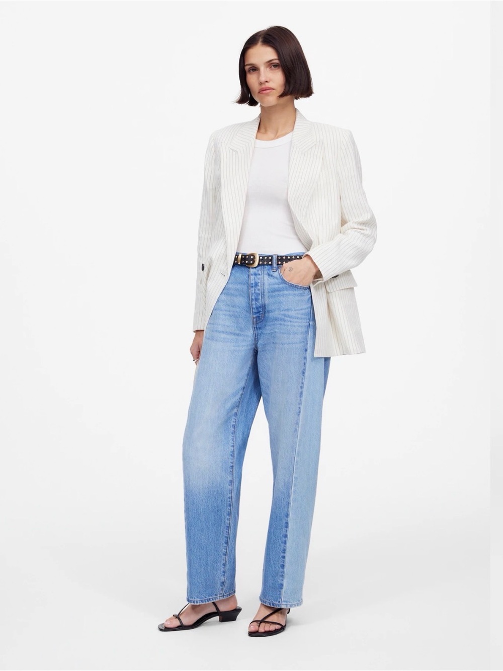 Madewell Light Blue pieced Barrel-leg jeans Redlands wash